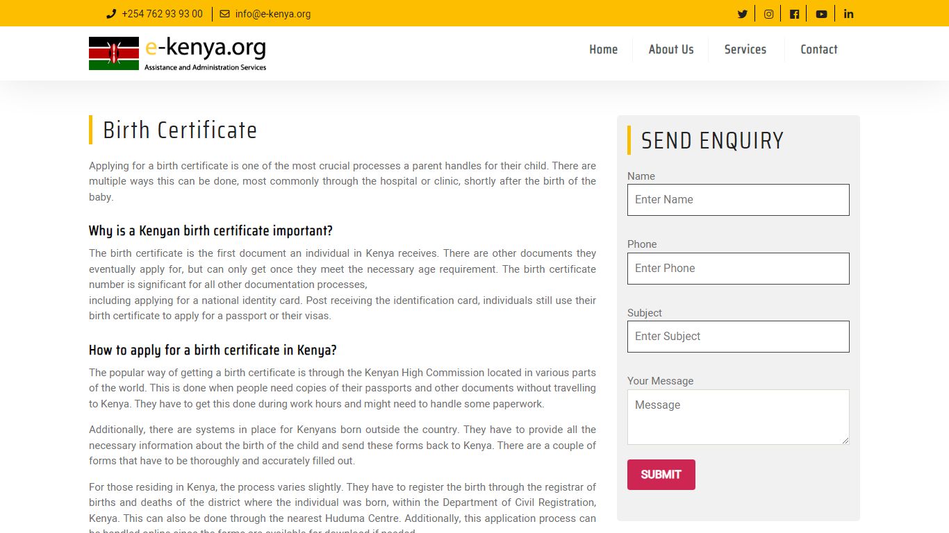 Birth Certificate | e-kenya